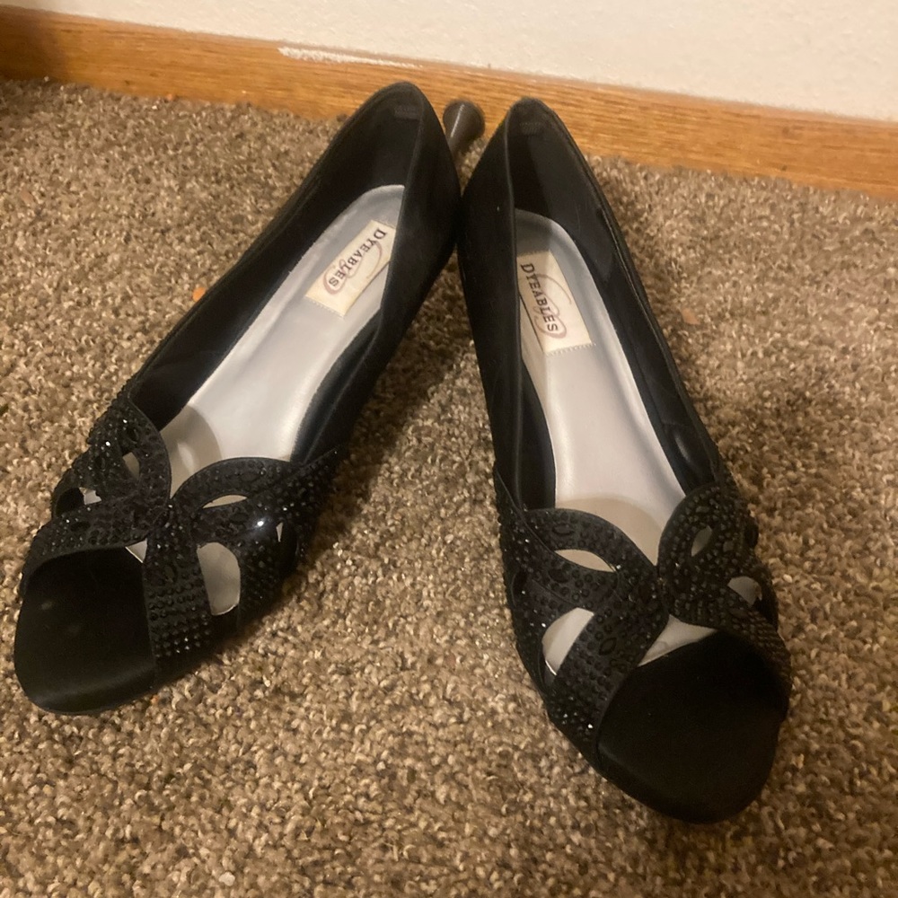 Dyeables black bridesmaids heels, Size 11